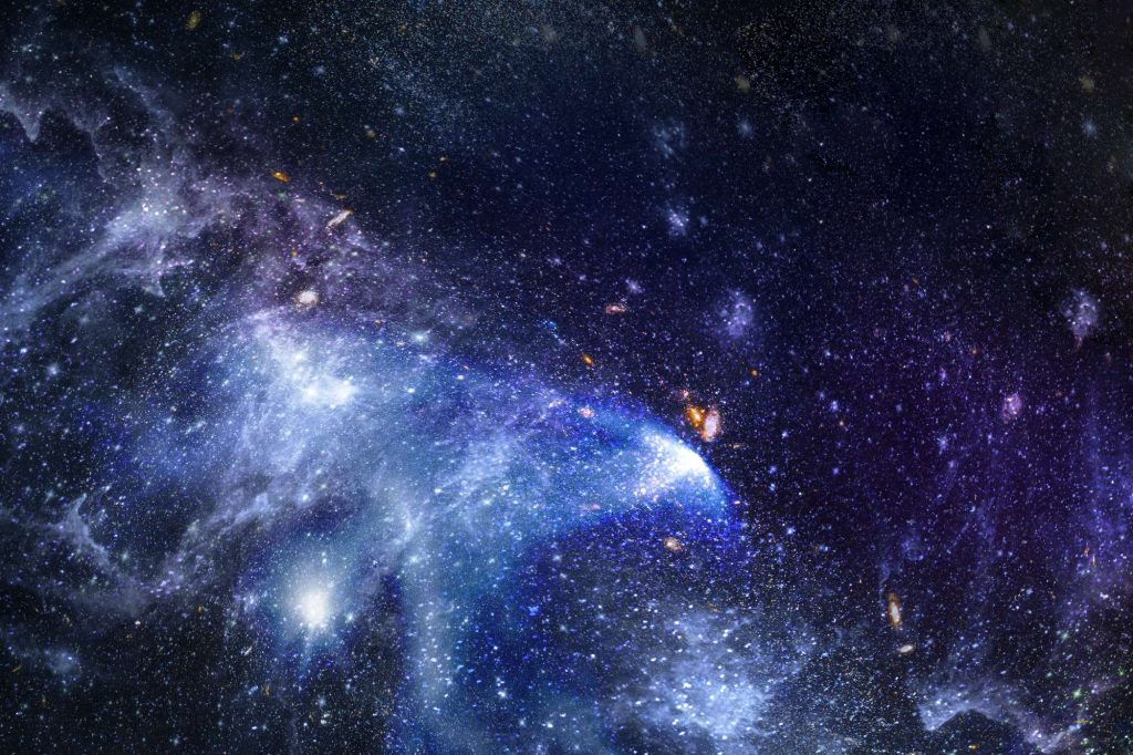 Galaxy in space textured background